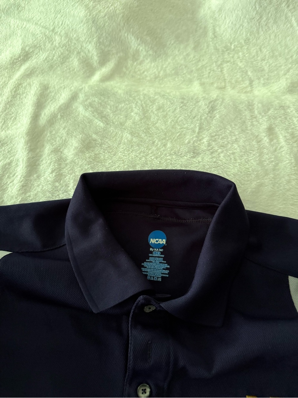 NCAA Notre Dame Navy Blue Fighting Irish Polo Style Shirt L Football 🏈 College - Picture 4 of 5